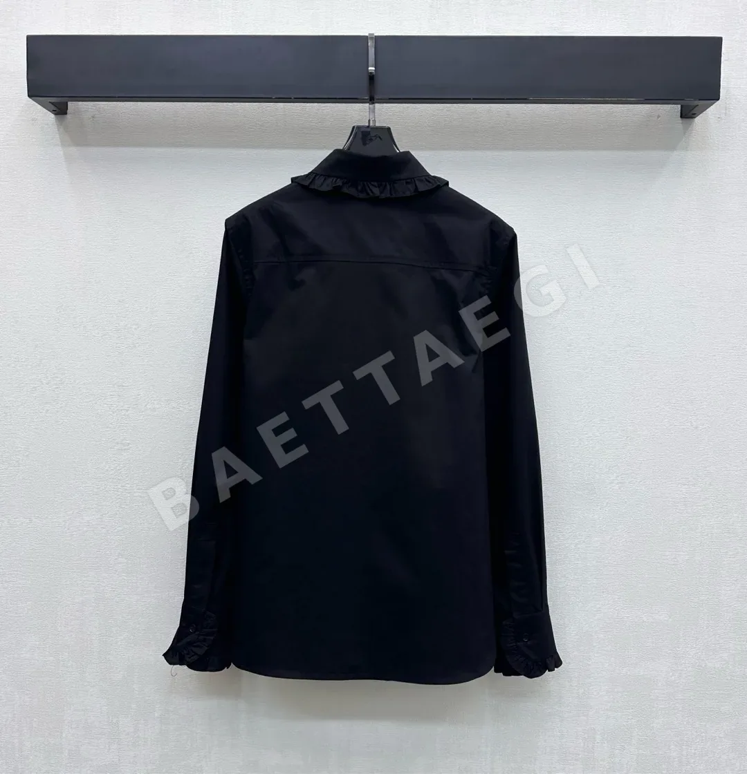 생로랑 러플 카라 버튼 셔츠 상세 이미지 6