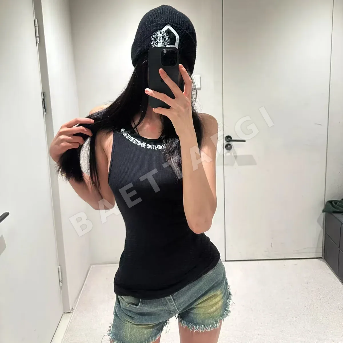 크롬하츠 산스크리트어 스크롤 프린트 반팔 티셔츠 상세 이미지 7