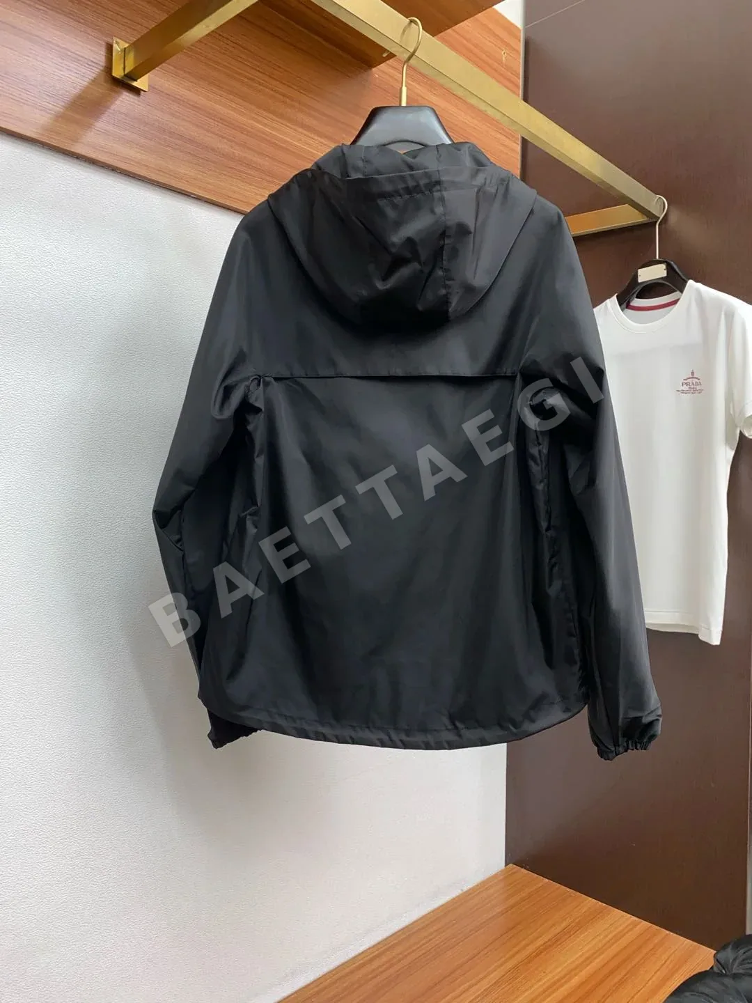 프라다 자카드 후드 집업 재킷 남성용 상세 이미지 9
