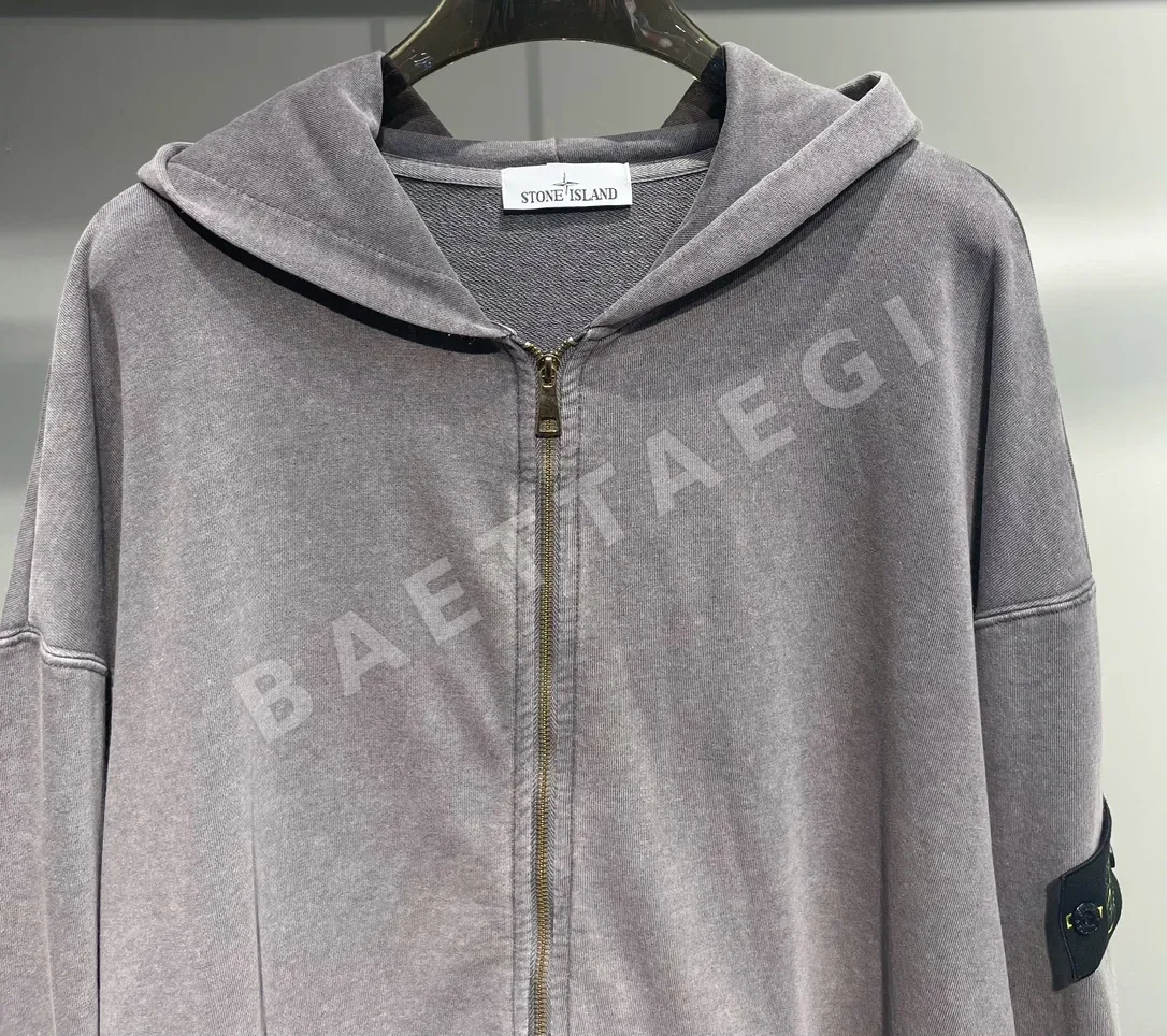 스톤아일랜드 뉴워시드 데미지 가공 루즈핏 후드 상세 이미지 3