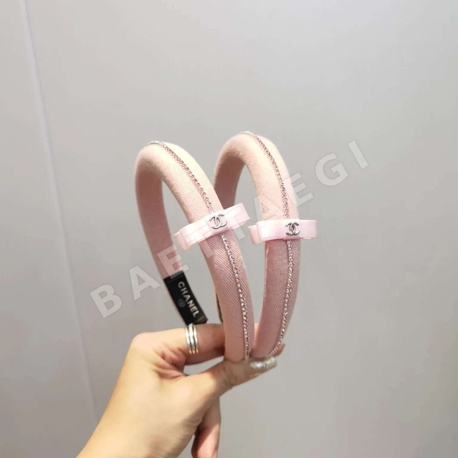 샤넬 핑크 헤드밴드 헤어악세 상세 이미지 4