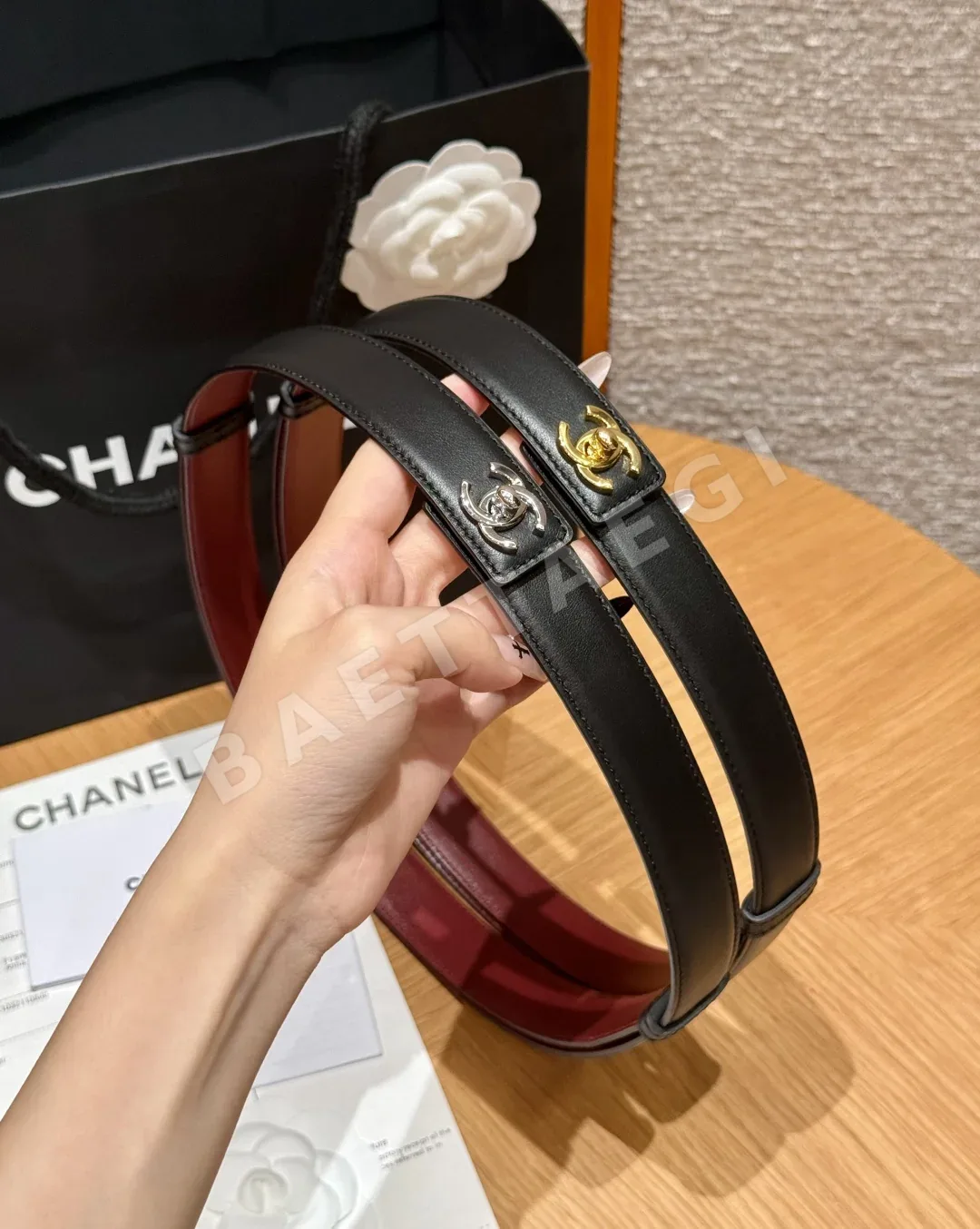 샤넬 가죽 더블 C 메탈 벨트 상세 이미지 7