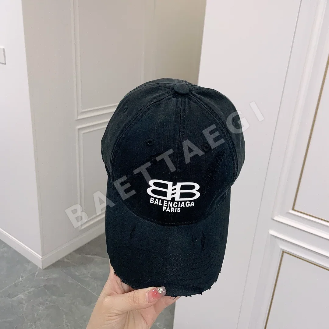 발렌시아가 더블 B 배지 로고 세탁 가공 야구모자 상세 이미지 6