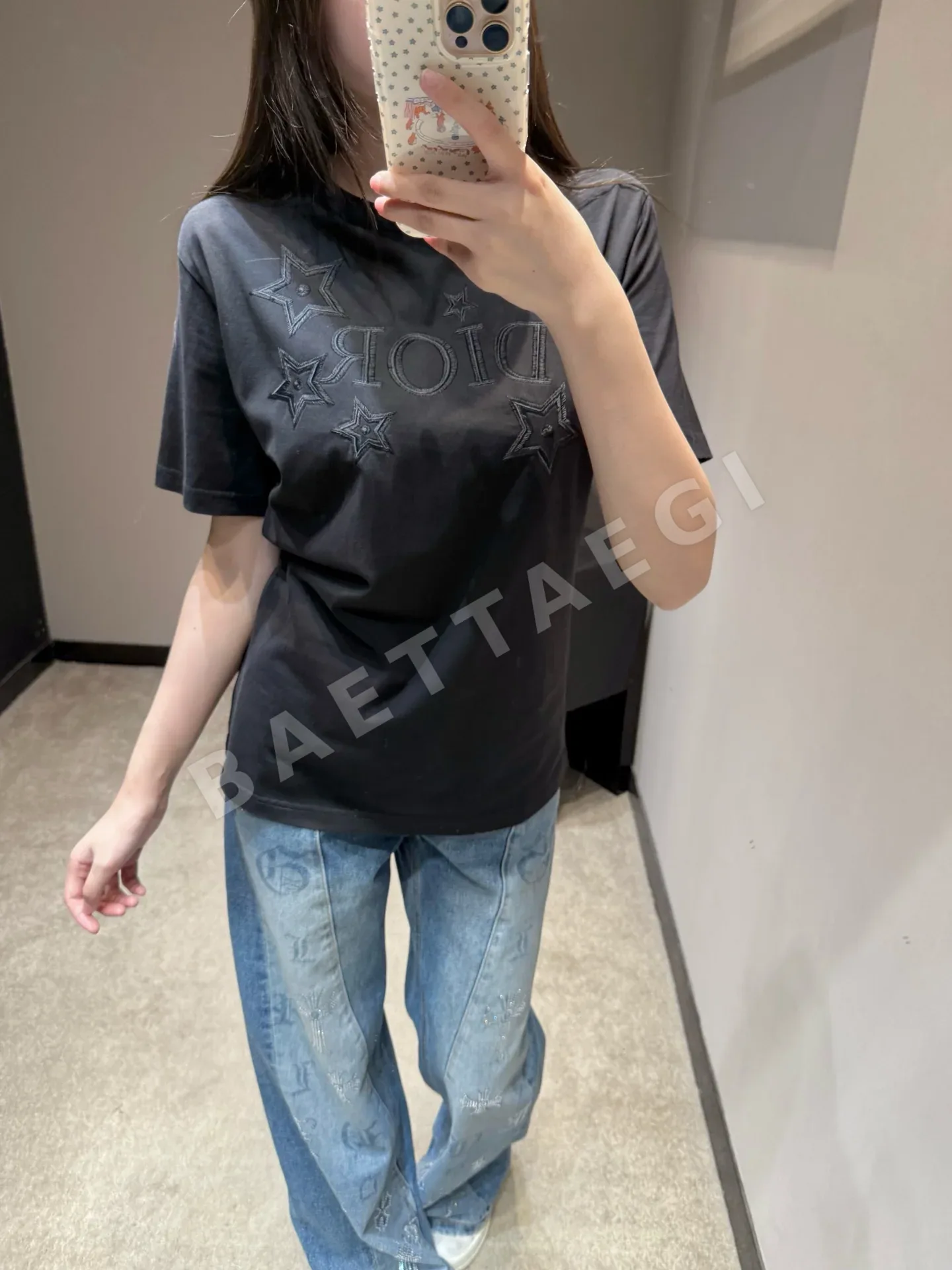 디올 스타라이트 자수 반팔 티셔츠 상세 이미지 8