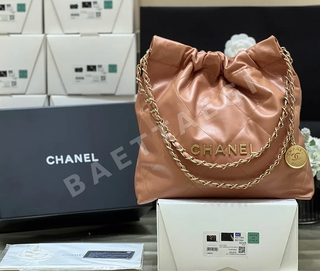 샤넬 22백 카라멜 송아지가죽 가방 AS3260