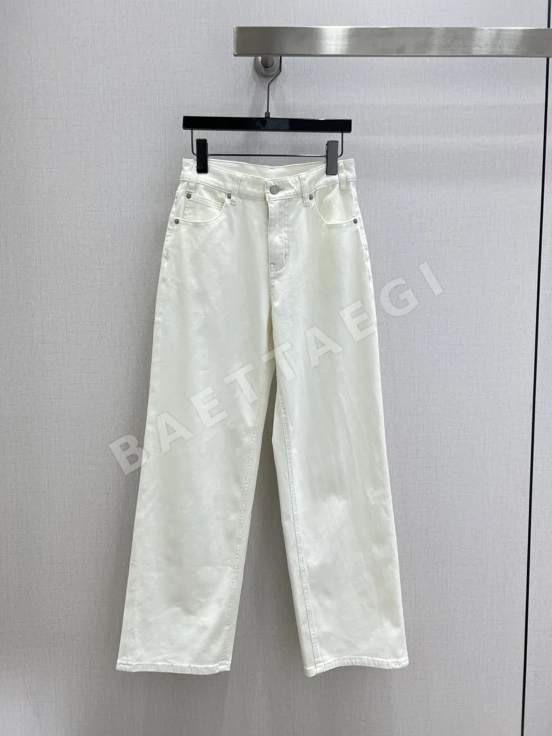 샤넬 더블 C 자수 스트레이트 레그 청바지 바지 103881