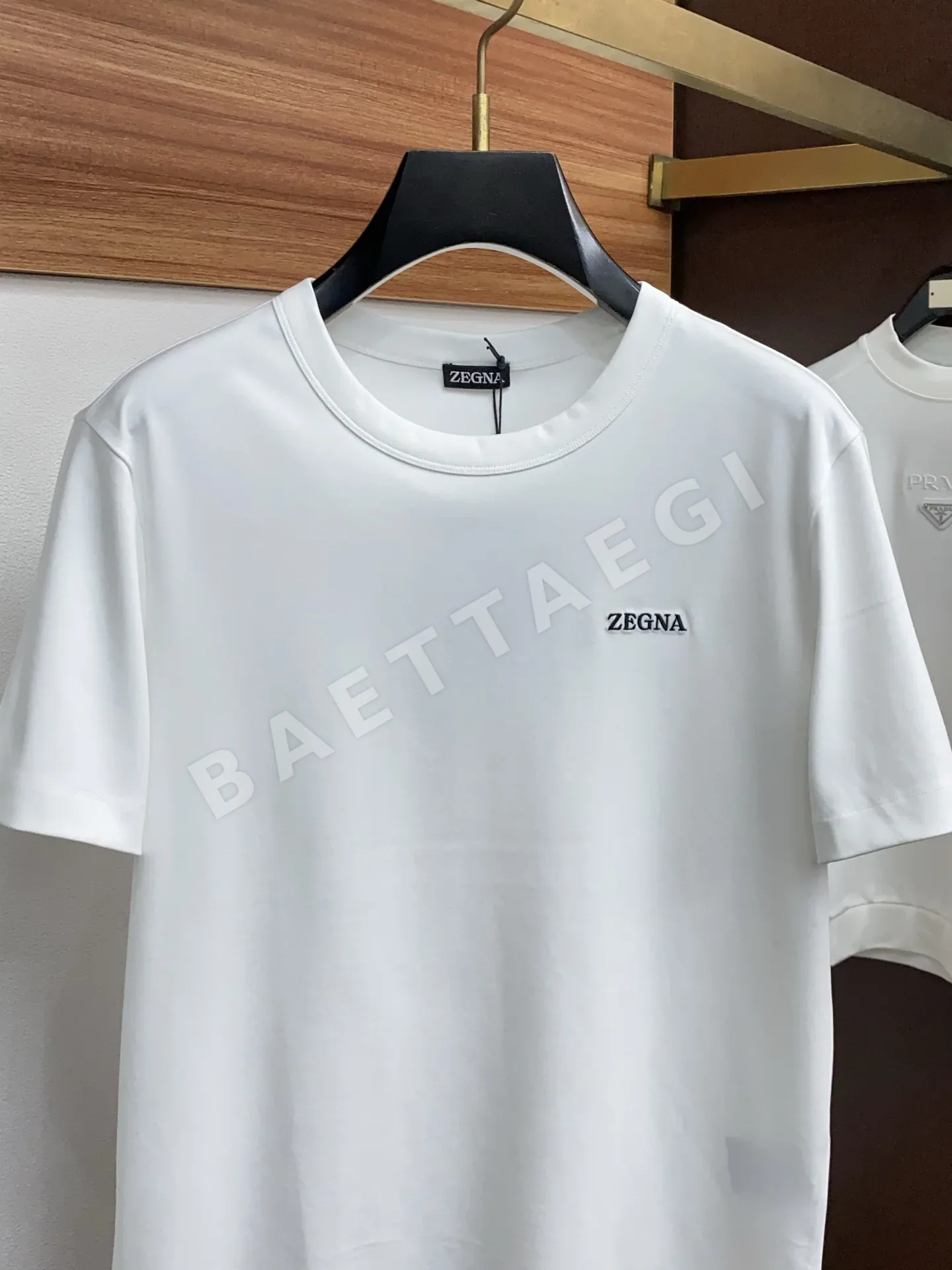 제냐 남성 면 크루넥 반팔 티셔츠 상세 이미지 2
