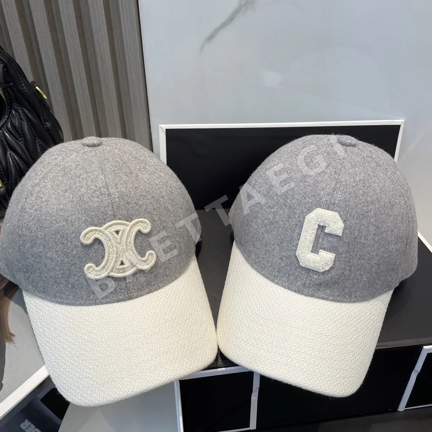 셀린느 C 자수 울 베이스볼 캡 상세 이미지 9