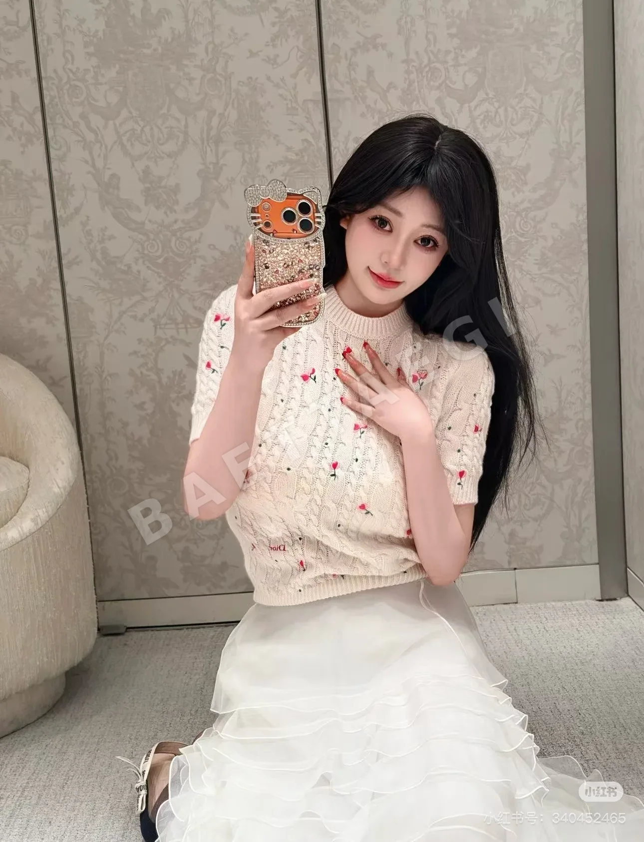 디올 여성 반팔 캐시미어 상세 이미지 4