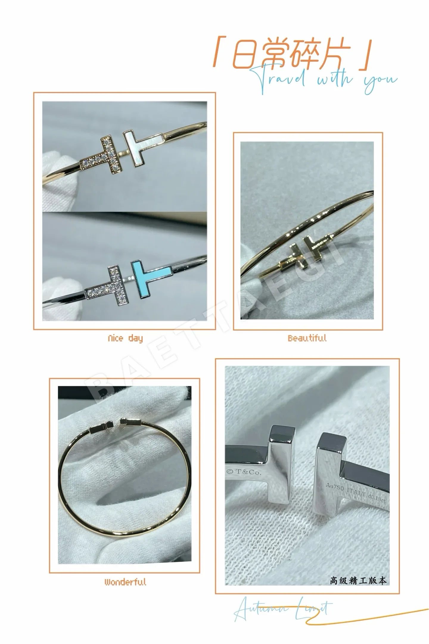 티파니 CNC 더블 T형 마더오브펄 반지 상세 이미지 9