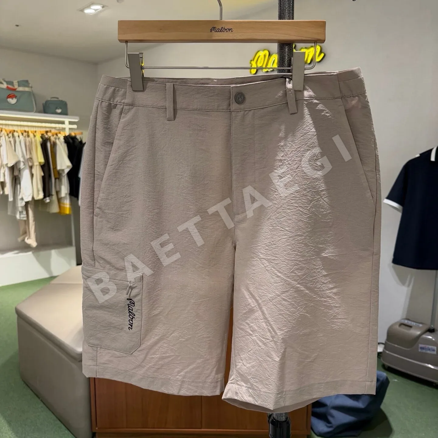 말본 여성 골프용 메시 체크 반바지 상세 이미지 4