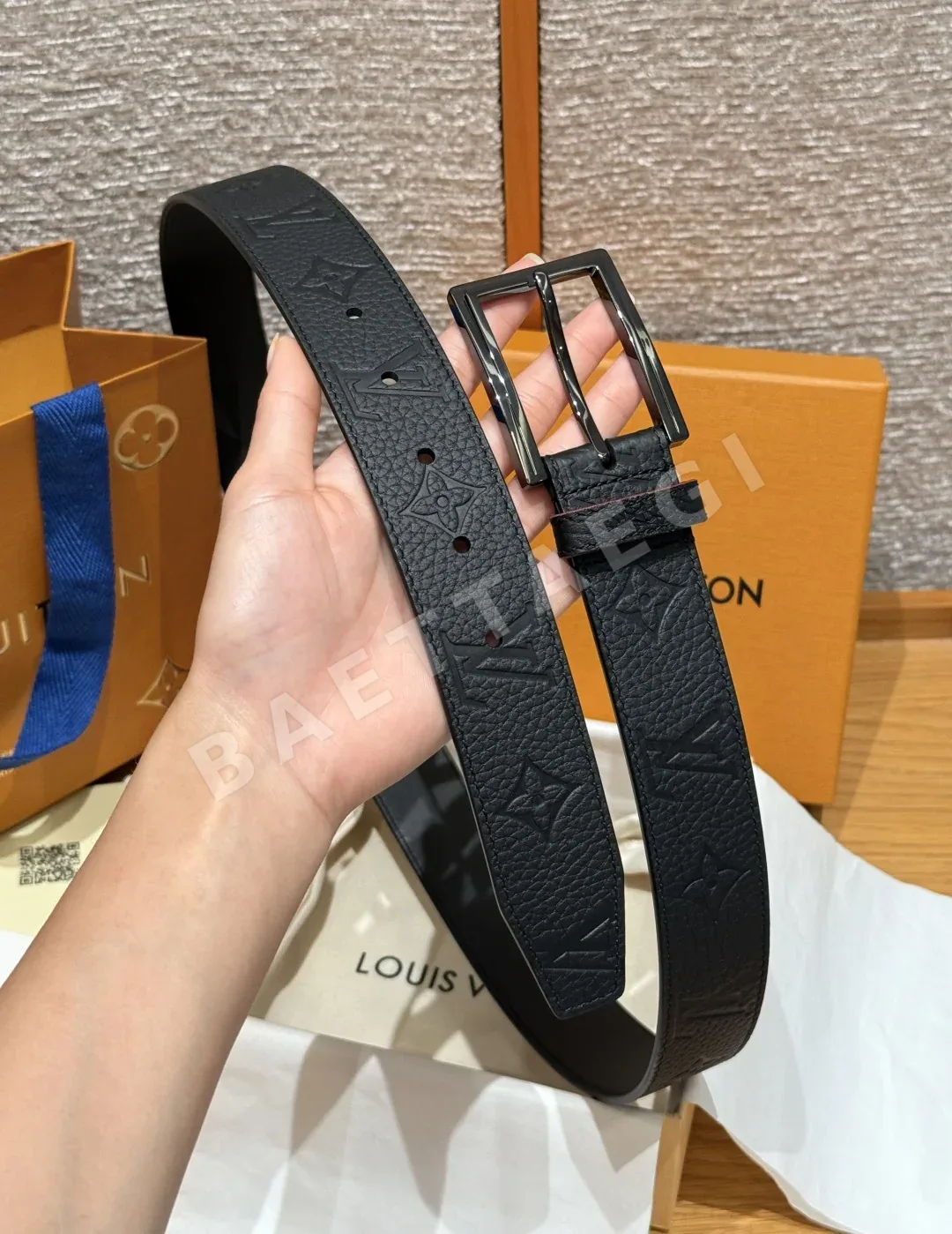 루이비통 모노그램 코팅 캔버스 가죽 벨트 상세 이미지 5