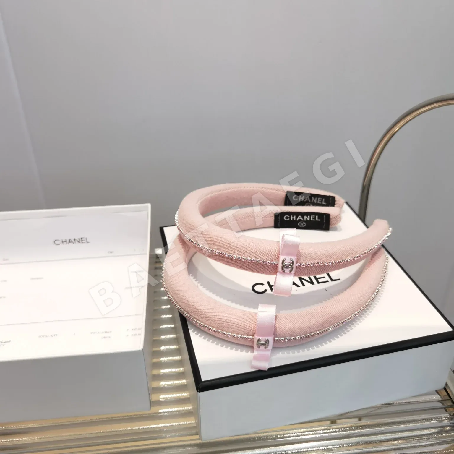 샤넬 핑크 헤드밴드 헤어악세 상세 이미지 5
