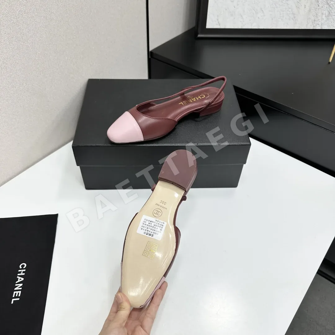 샤넬 클래식 플랫 오픈토 슬링백 샌들 상세 이미지 4