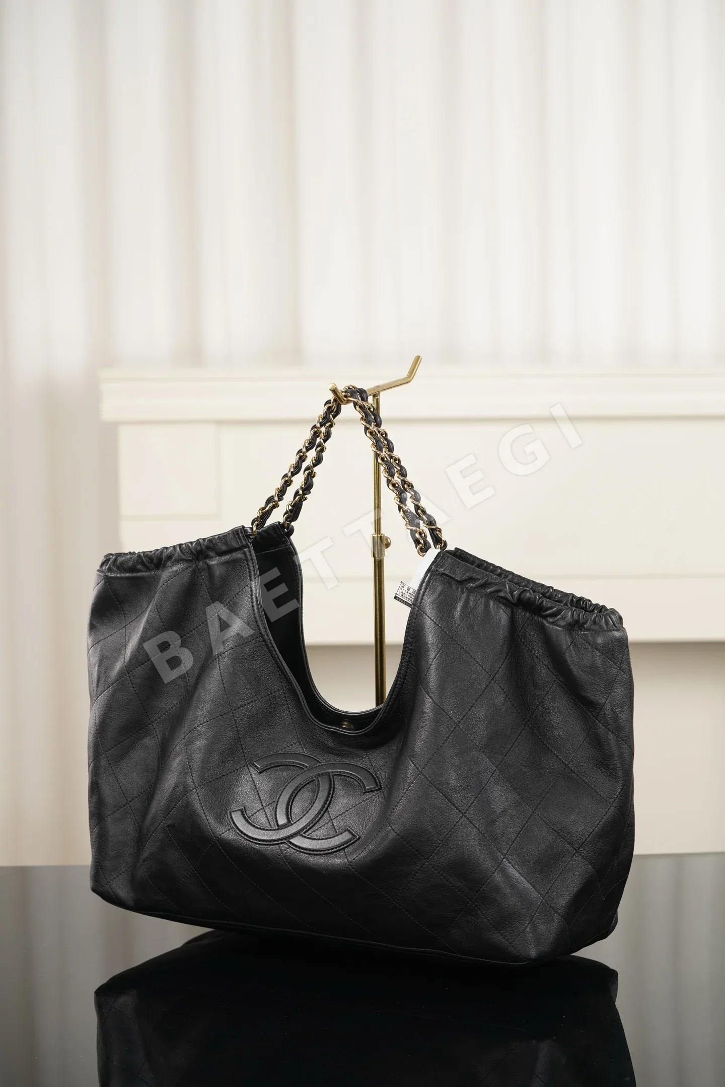 샤넬 더블 가죽 토트백 상세 이미지 3