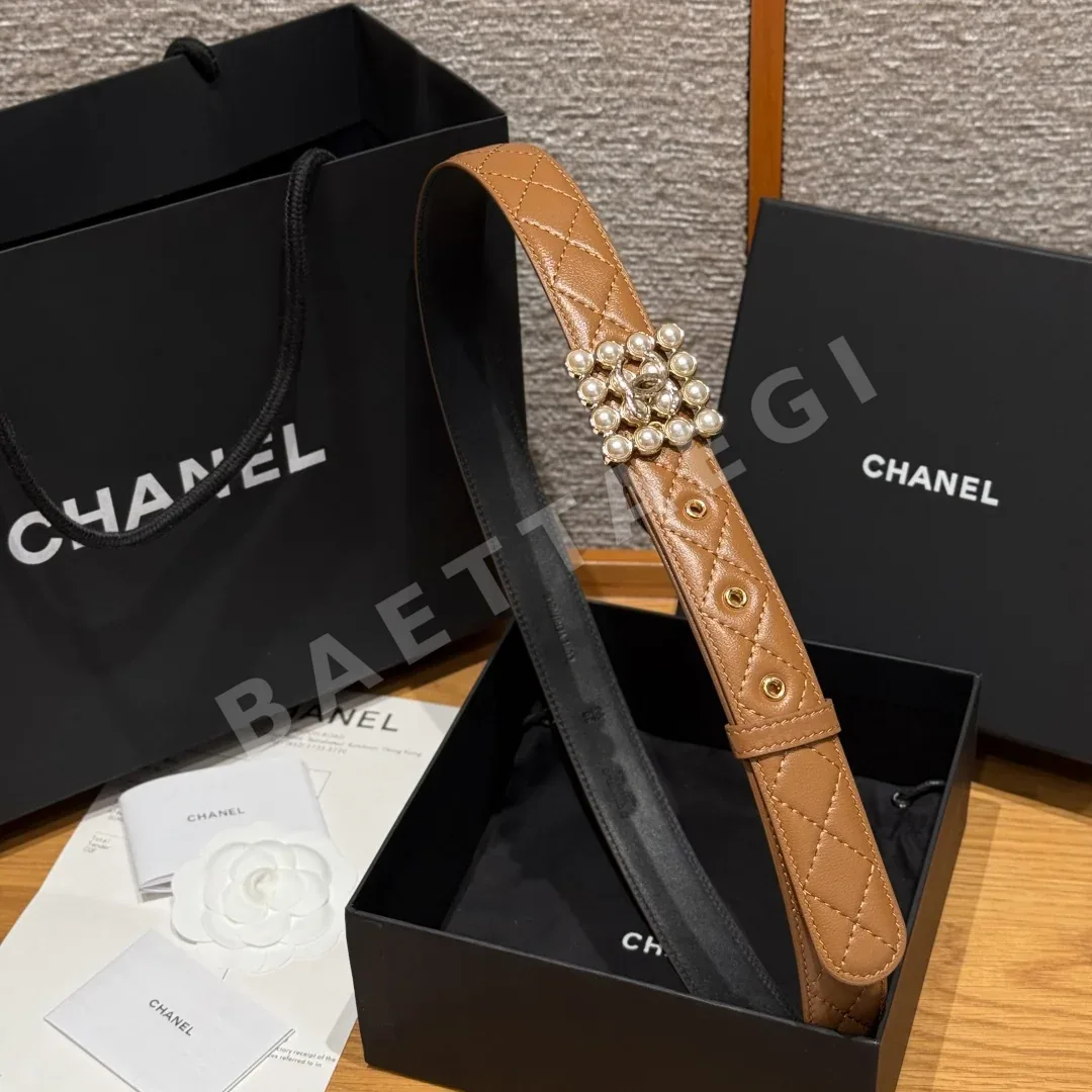 샤넬 램스킨 더블 C 로고 벨트 상세 이미지 4