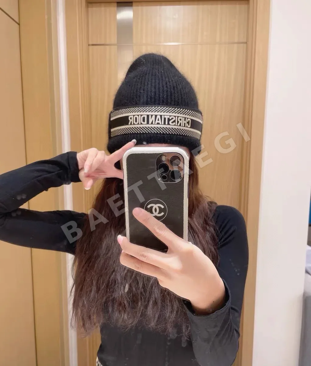 디올 토끼 모피 니트 모자 78438