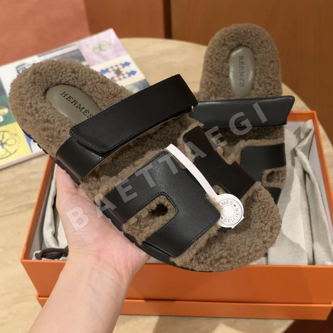 에르메스 시프르 샌들 블랙 램 울 206635