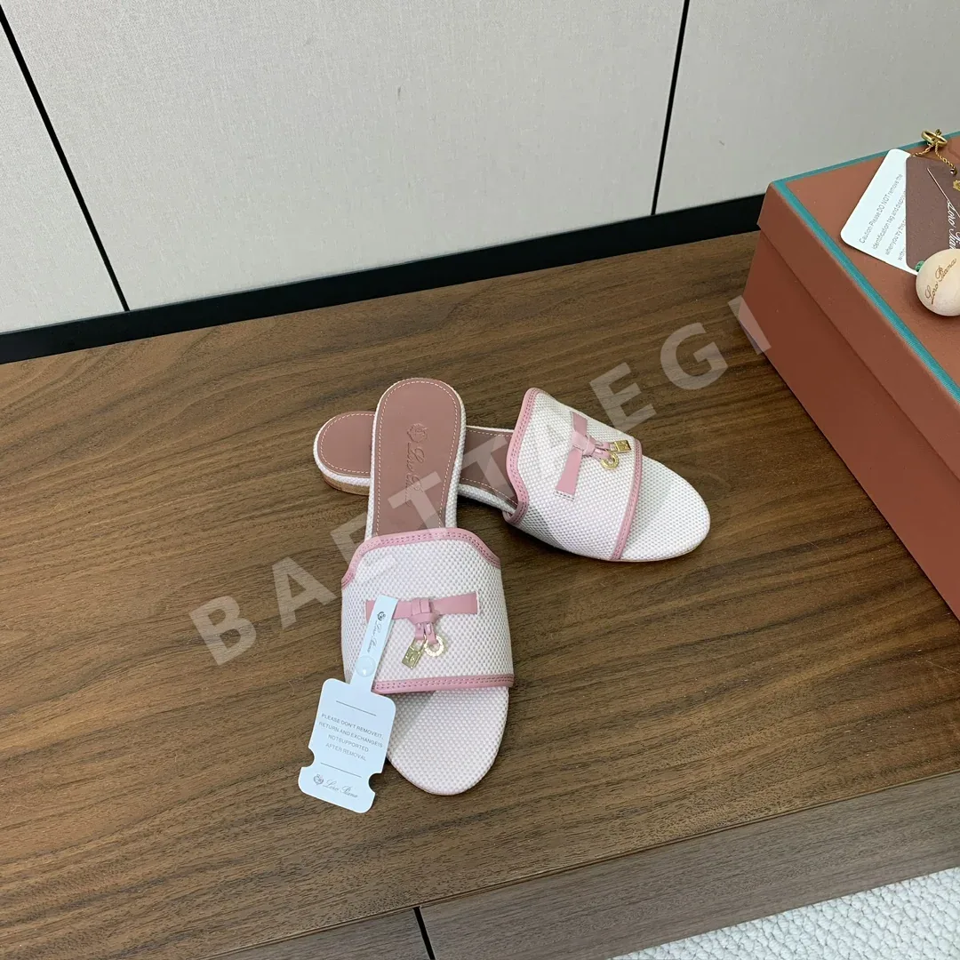 로로피아나 컬러 블록 플랫 샌들 상세 이미지 4