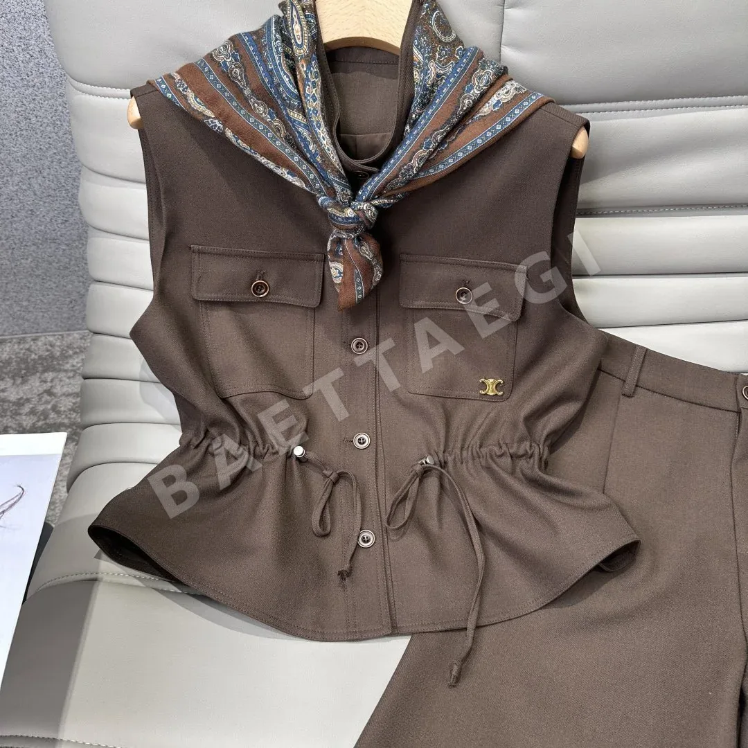 셀린느 카고 베스트 와이드 팬츠 세트 상세 이미지 5