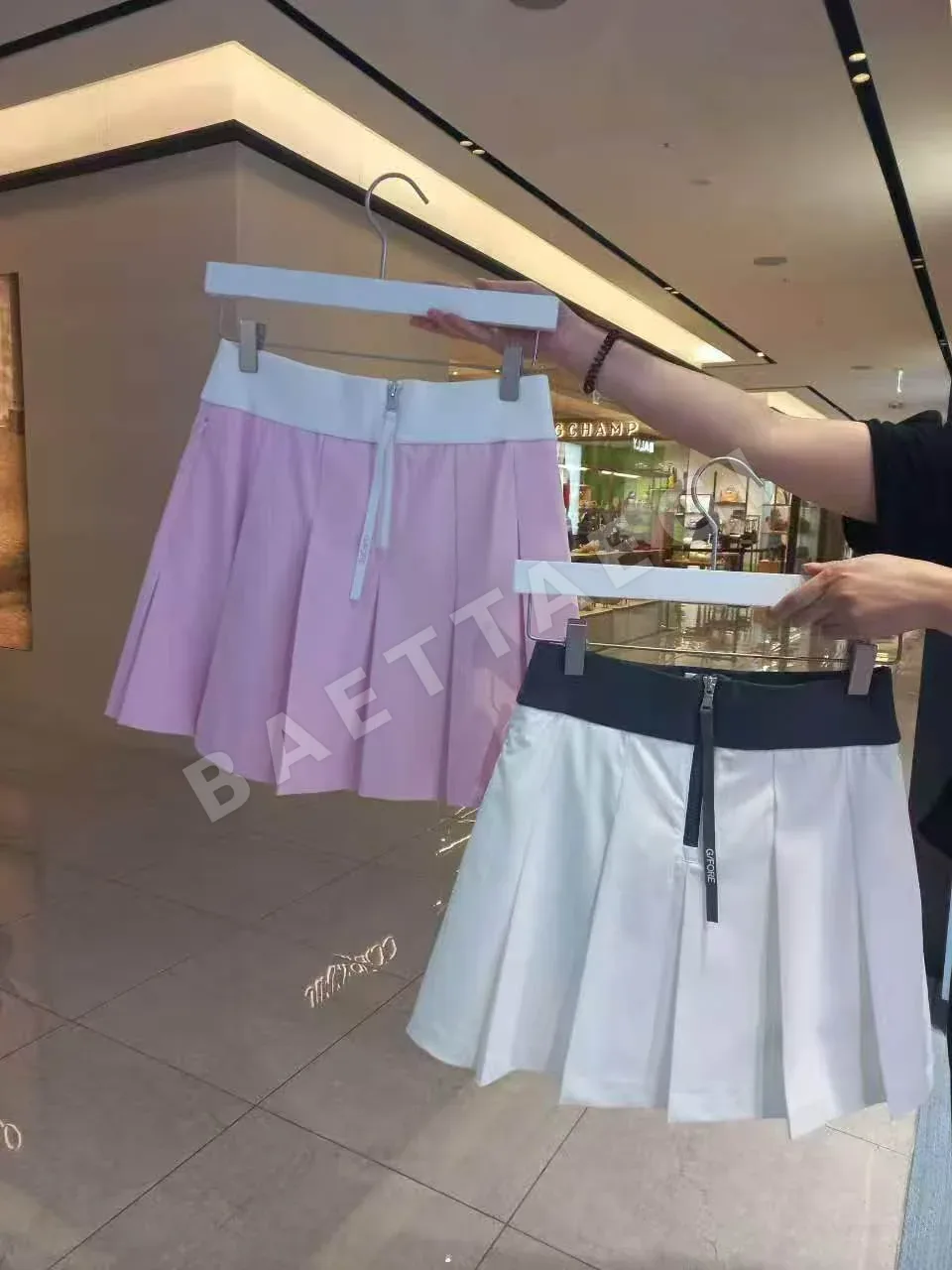 지포어 여성 A라인 플리츠 스커트 상세 이미지 4
