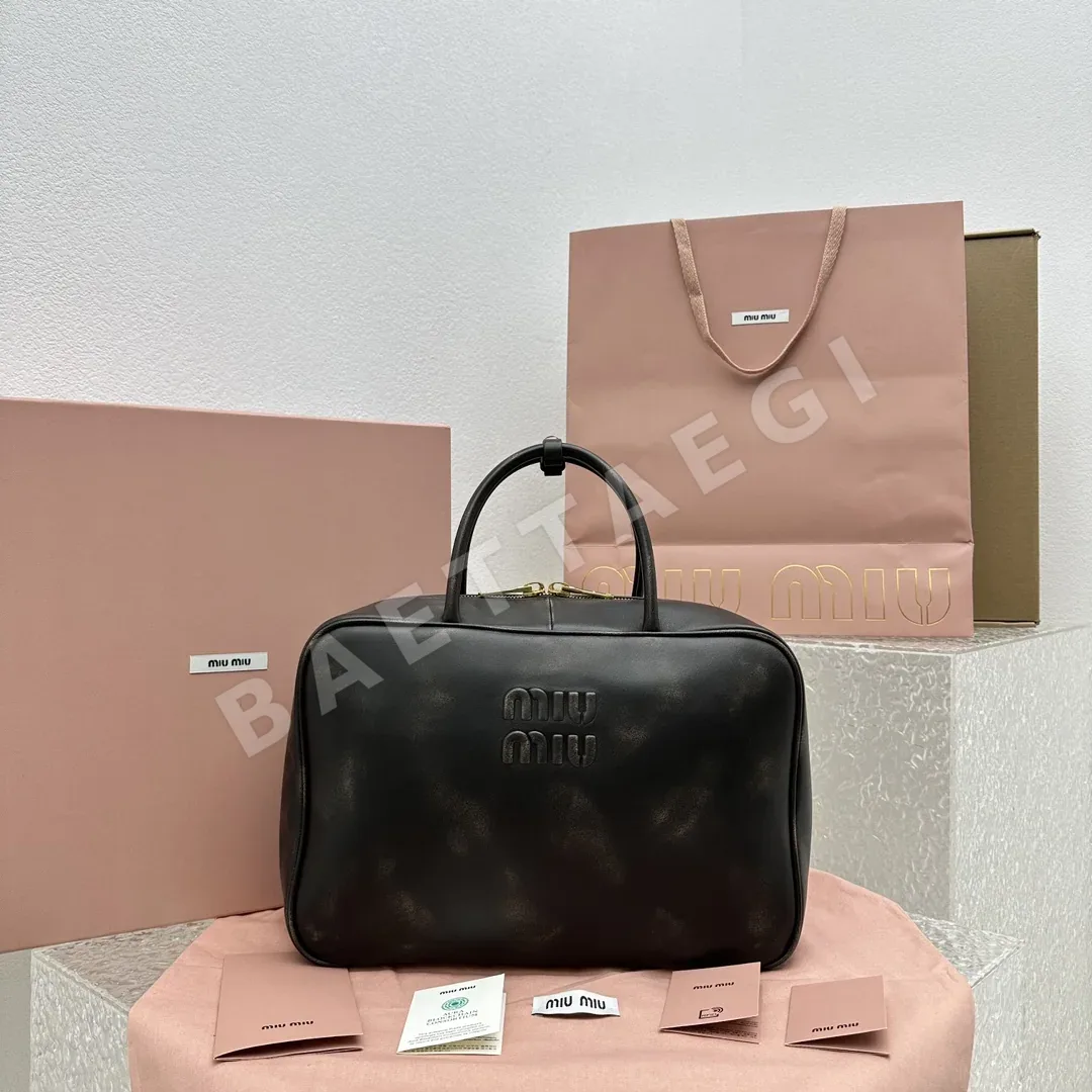 미우미우 레트로 브라운 볼링 가방 68053