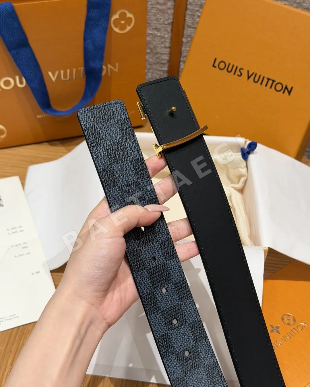 루이비통 이니셜 리버시블 체커보드 벨트 상세 이미지 9