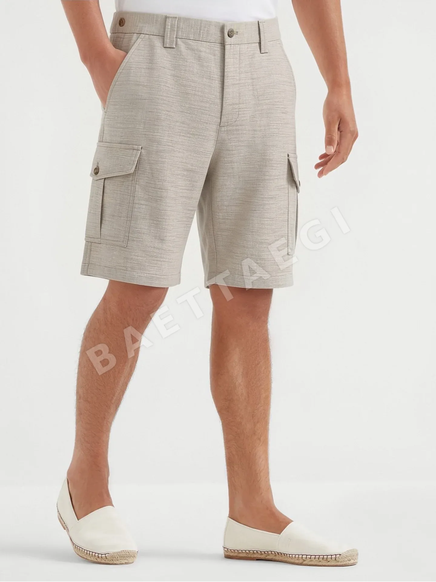 브루넬로쿠치넬리 텐셀 울 남성 반바지 상세 이미지 2