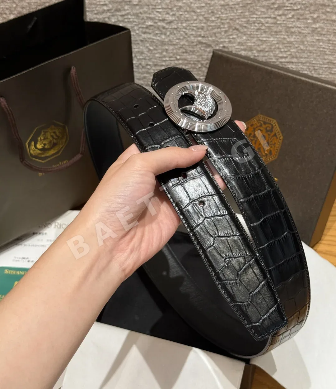 스테파노리치 이글헤드 가죽 벨트 38mm 상세 이미지 3