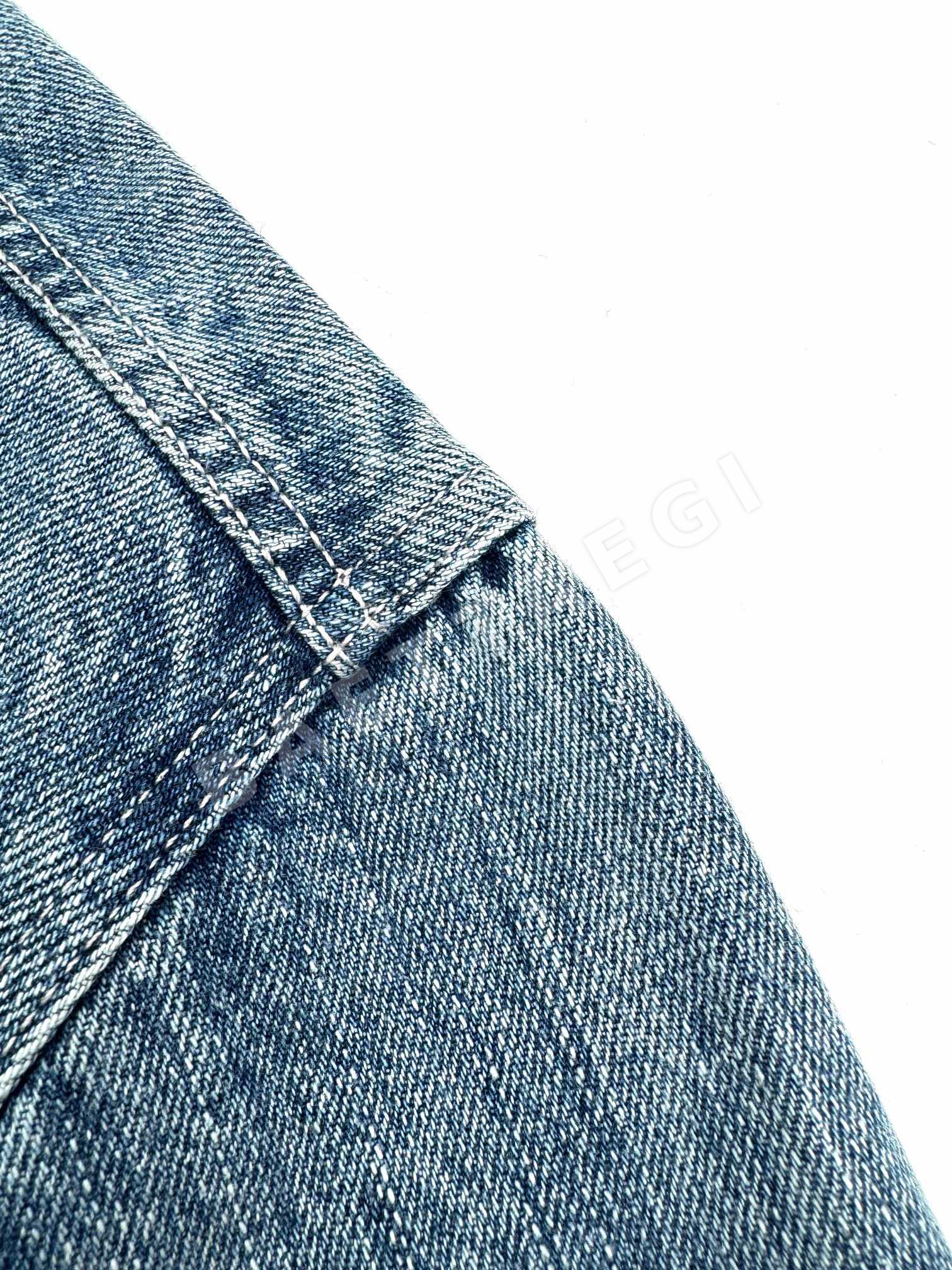 생로랑 로고 자수 데님 재킷 긴팔 상세 이미지 4