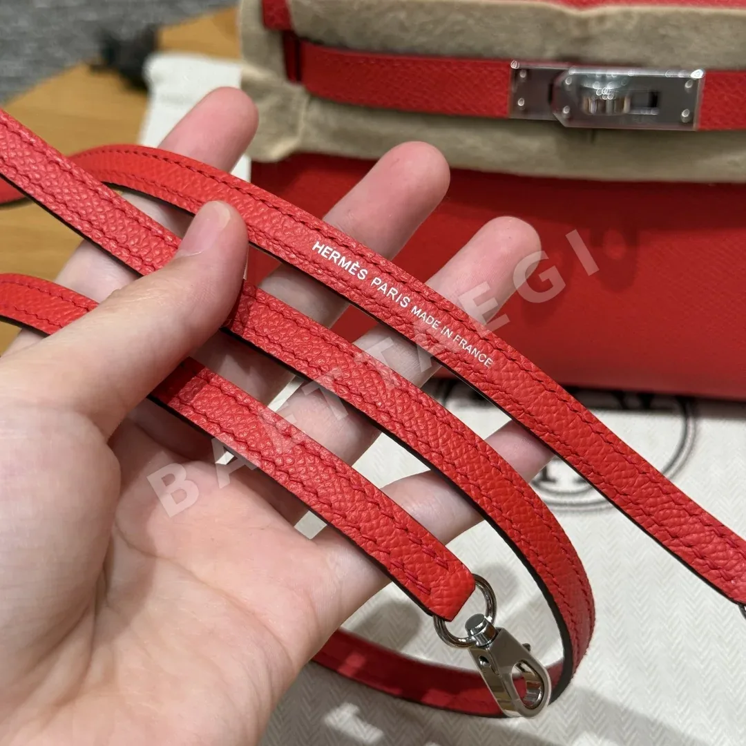 에르메스 미니 켈리 2 써니 레드 가방 상세 이미지 10