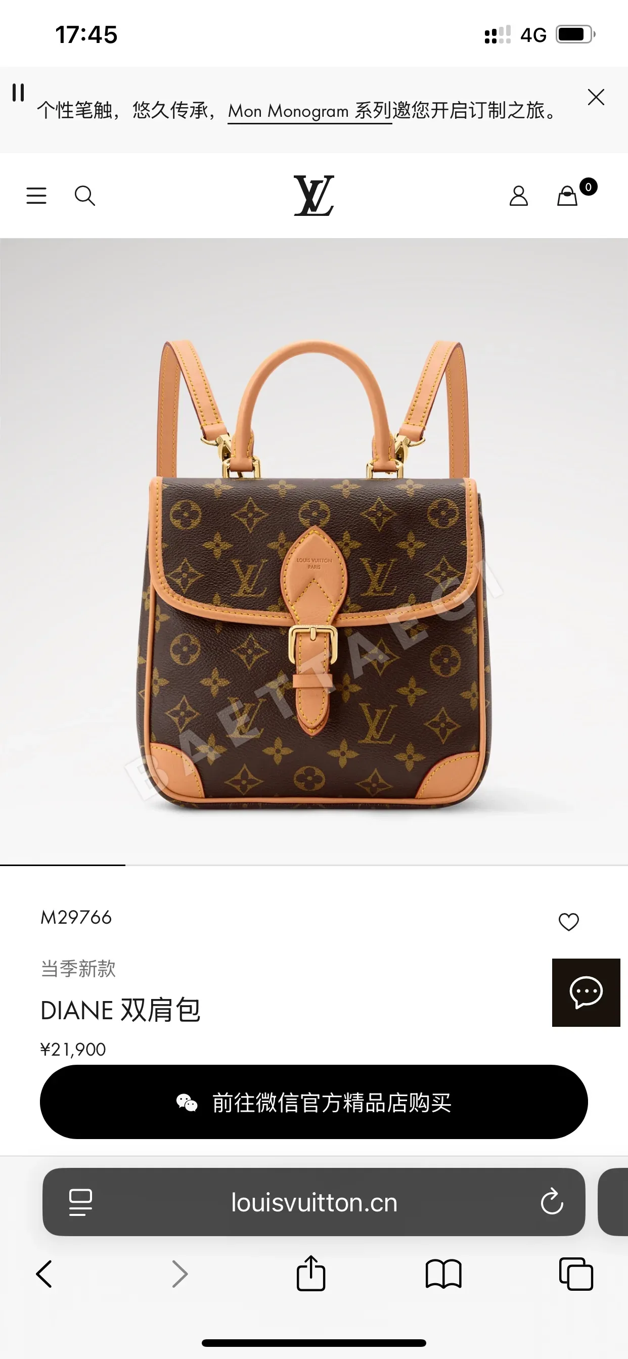 루이비통 다이앤 모노그램 백팩 M29766