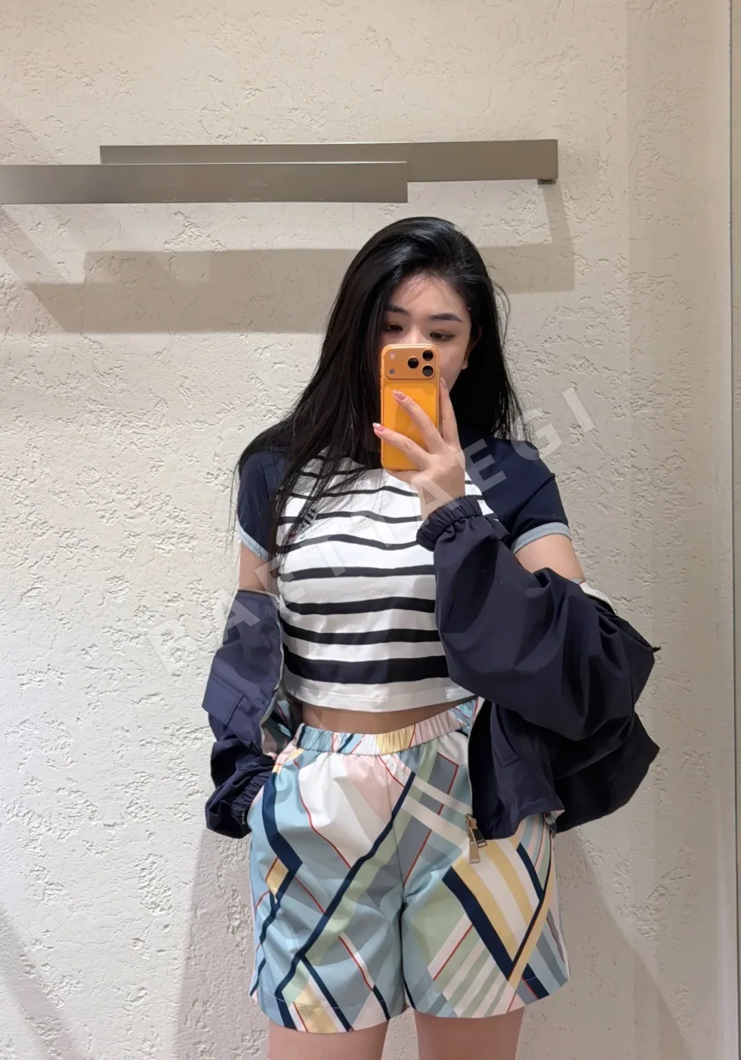 펜디 마카롱 컬러 기하학 패턴 여성 자켓 상세 이미지 5