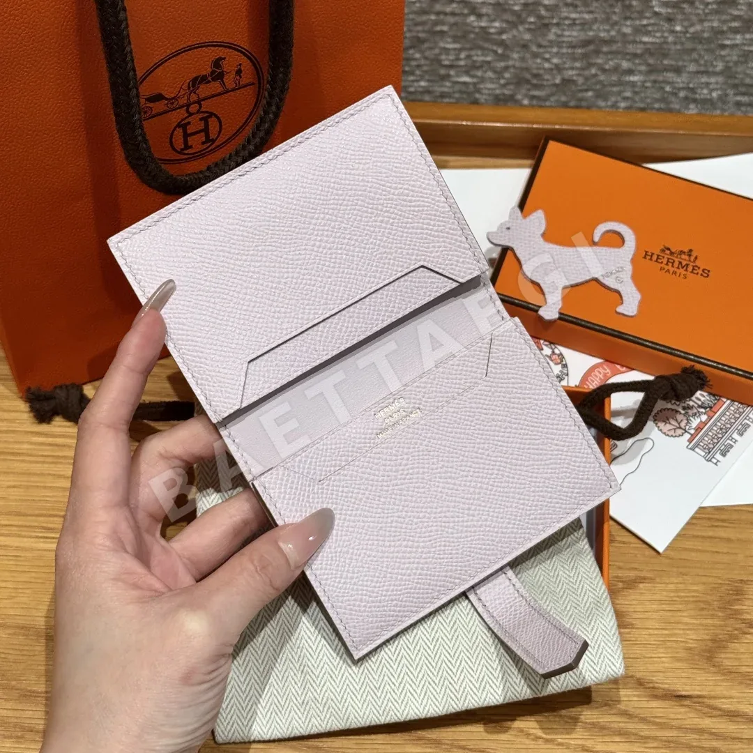 에르메스 베안 카드홀더 미니 앱송 가죽 골드 버클 지갑 상세 이미지 8