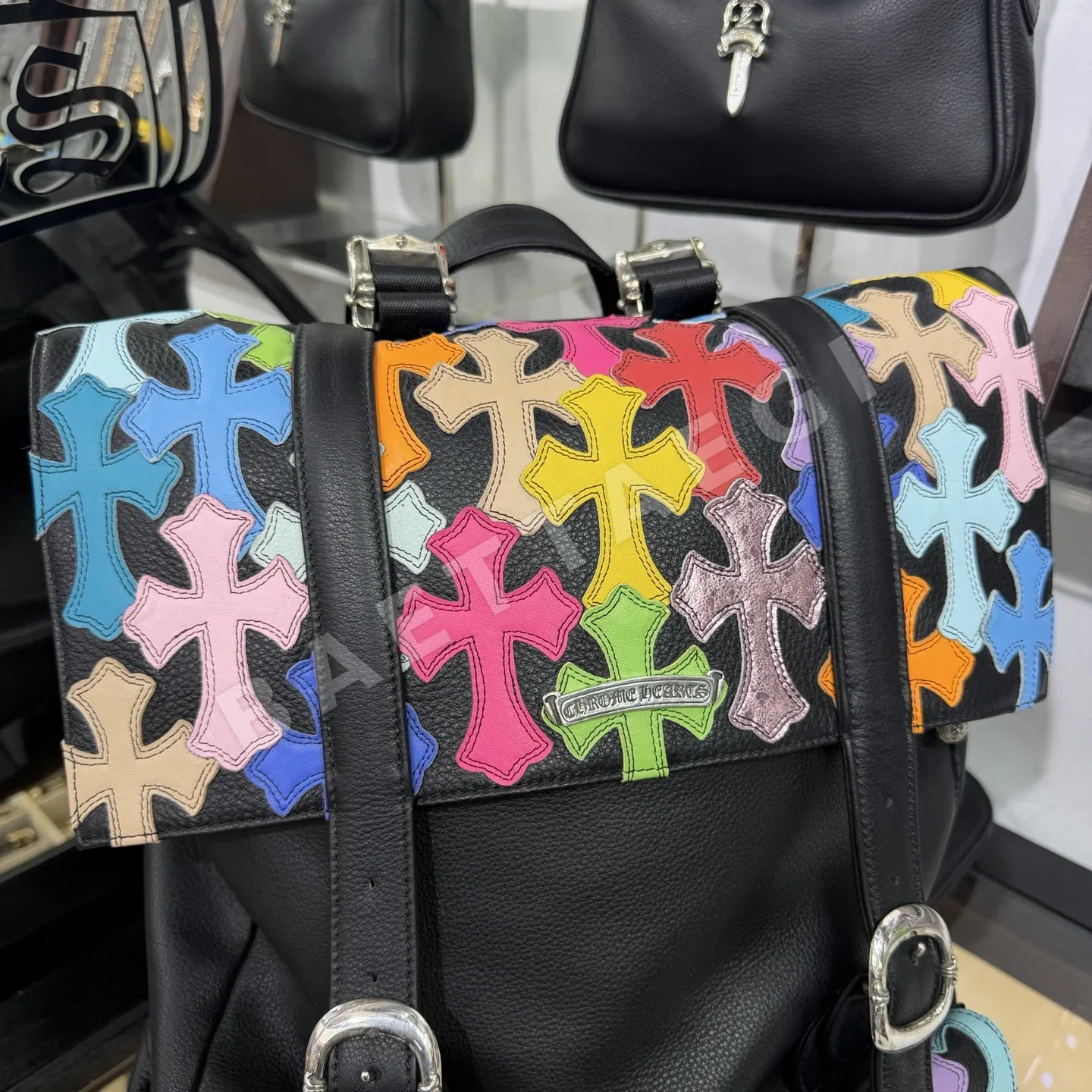 크롬하츠 컬러풀 풀크로스 가죽 백팩 상세 이미지 2