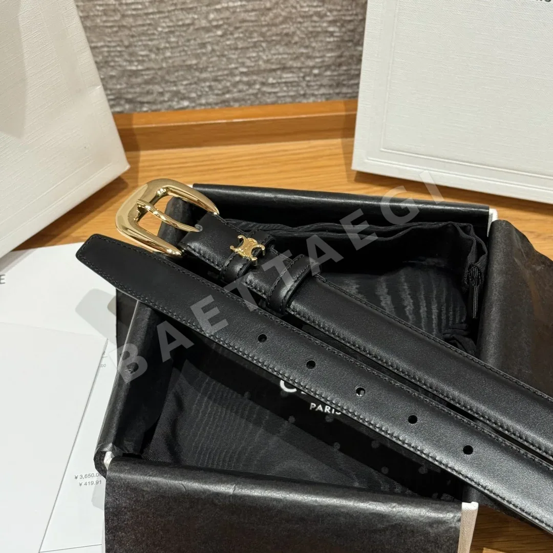 셀린느 토리용 골드 메탈 버클 가죽 벨트 상세 이미지 5