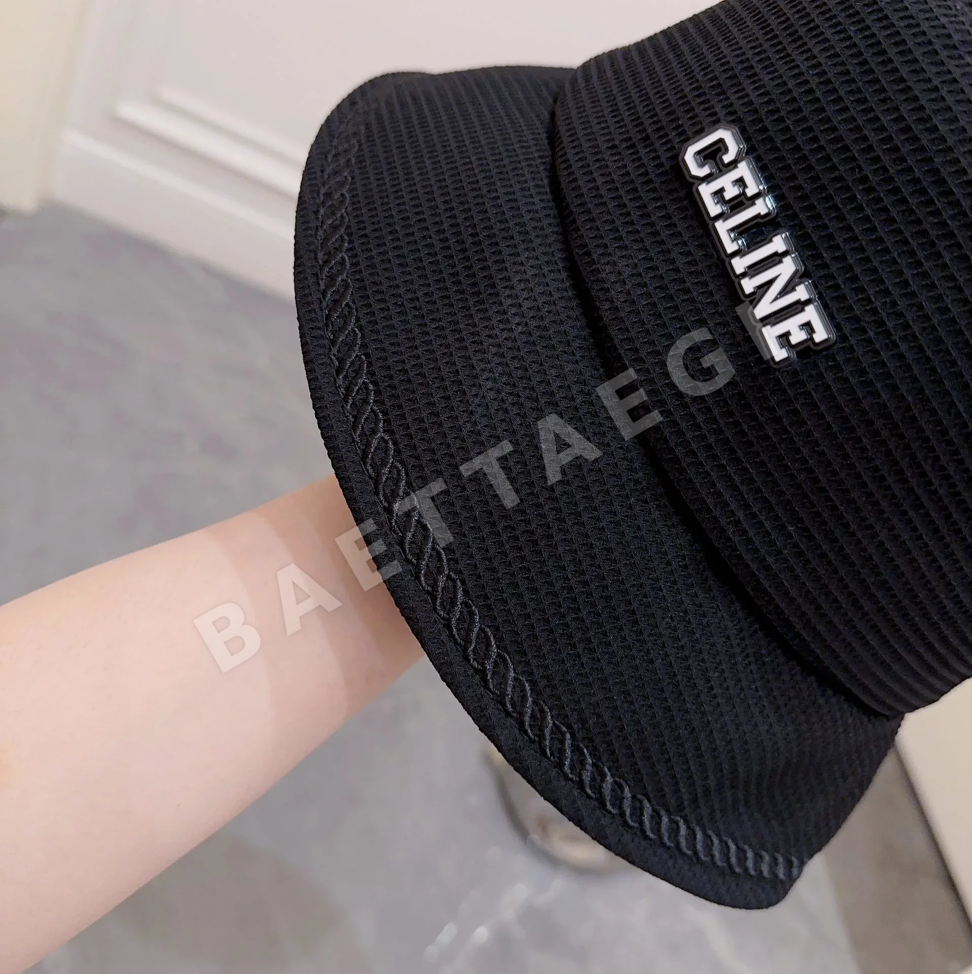 셀린느 체크 코튼 자카드 어부 모자 상세 이미지 8