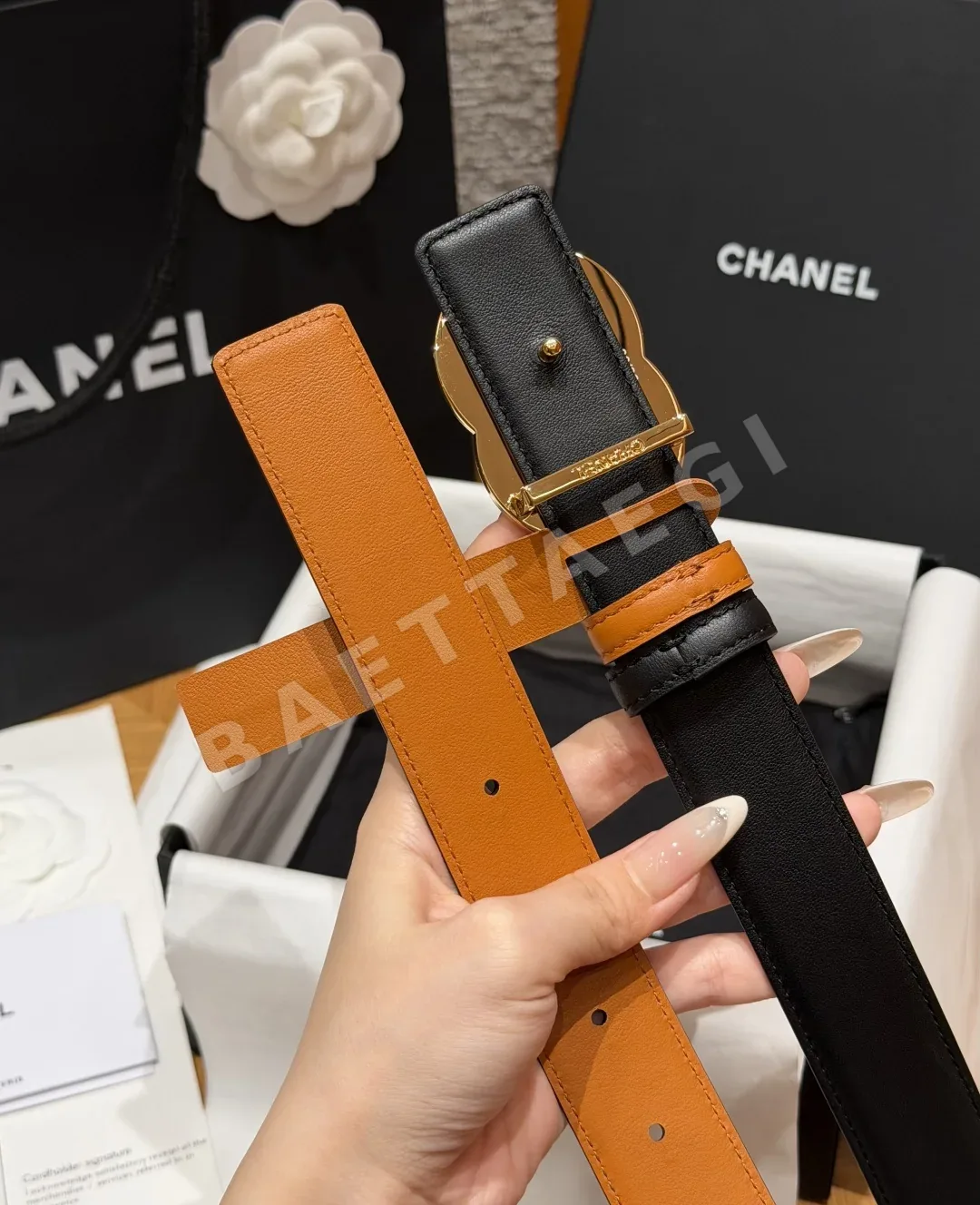 샤넬 더블 C 버클 카프스킨 벨트 상세 이미지 8