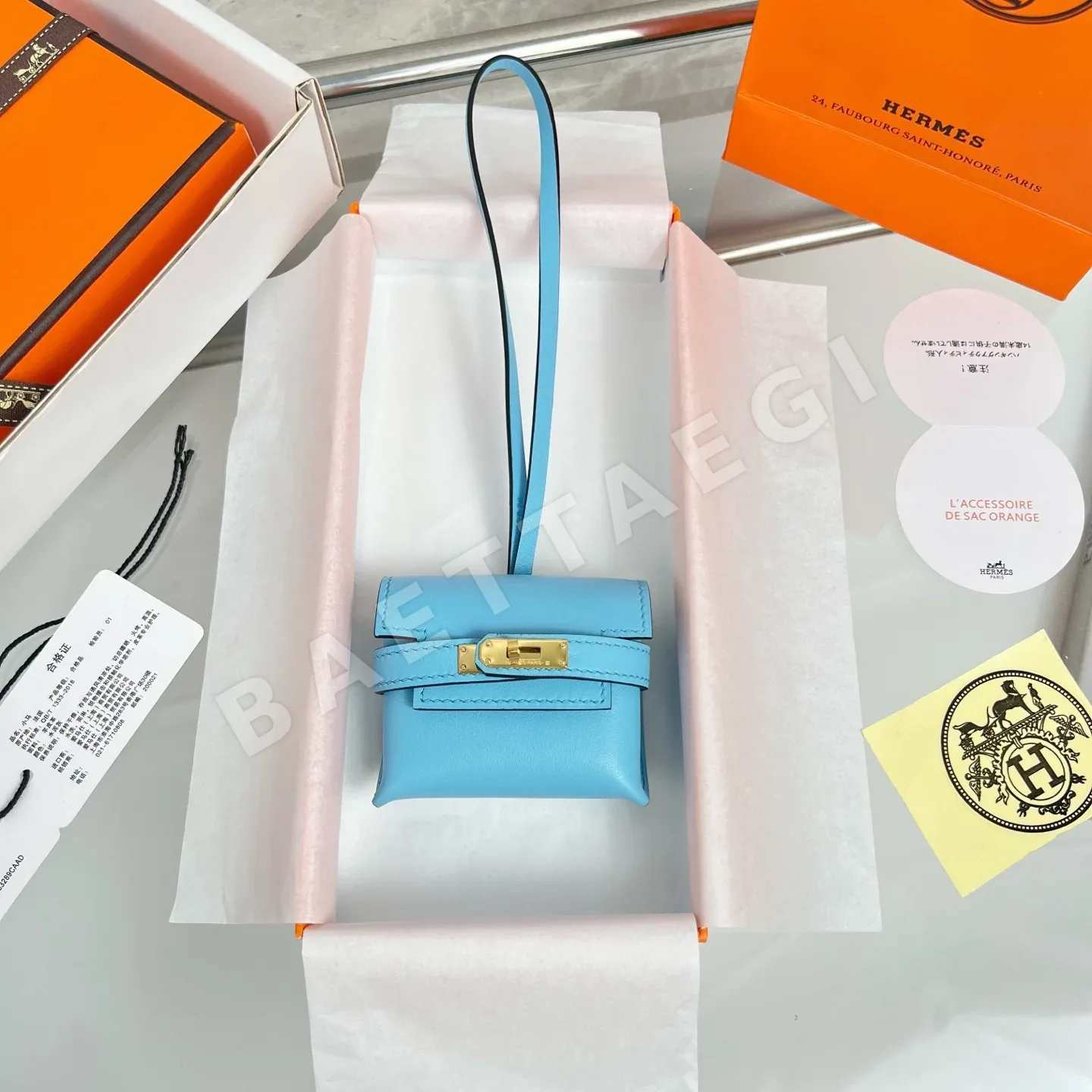 에르메스 켈리 페스티벌 가죽 키링 124248