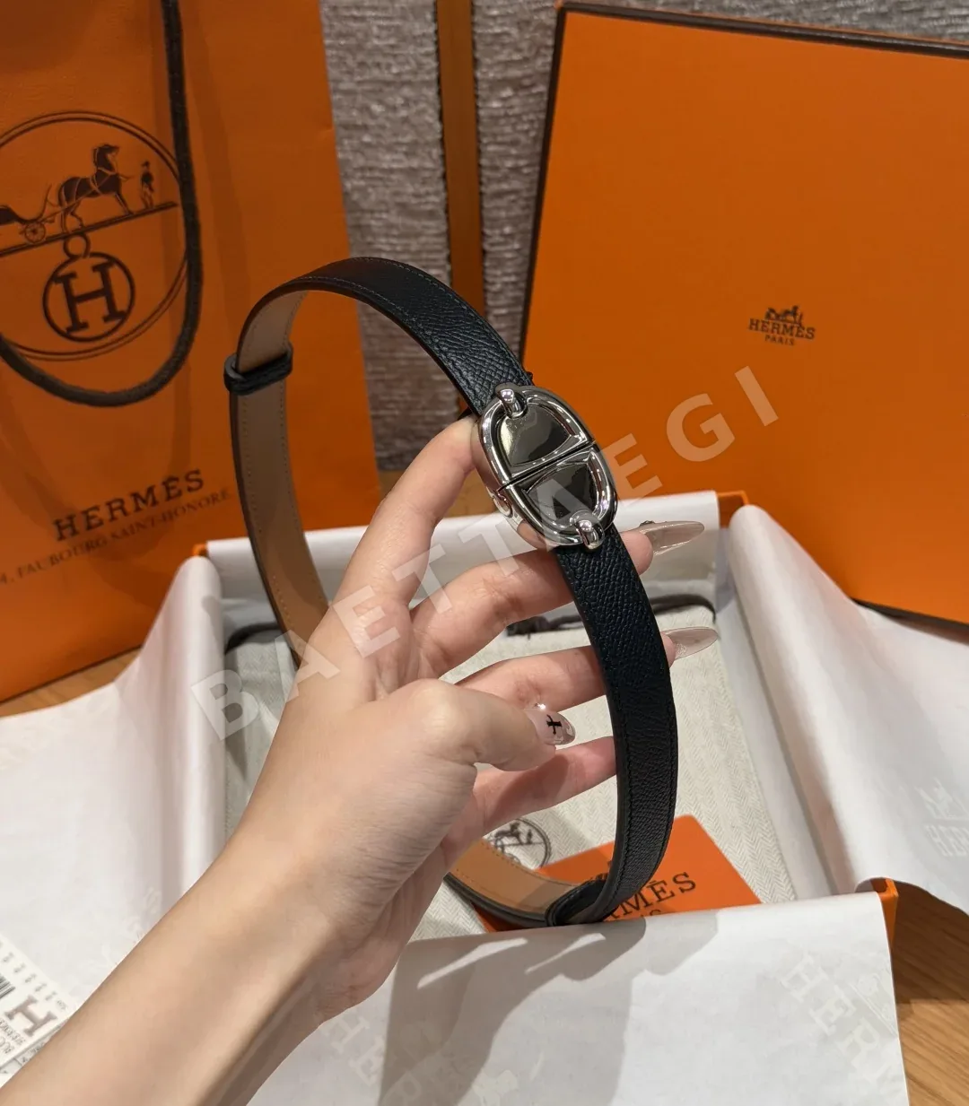 에르메스 H브랜드 앱송 가죽 벨트 상세 이미지 3