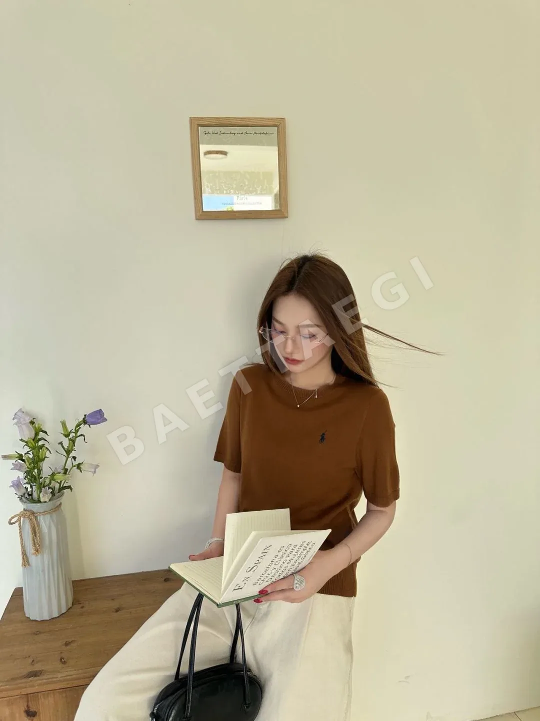 폴로 여성 니트 반팔 티셔츠 상세 이미지 6