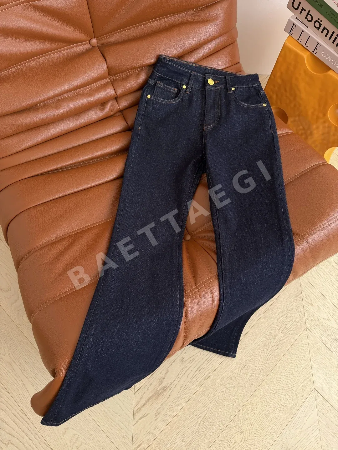 샤넬 더블 C 자수 플레어 진 바지 상세 이미지 7