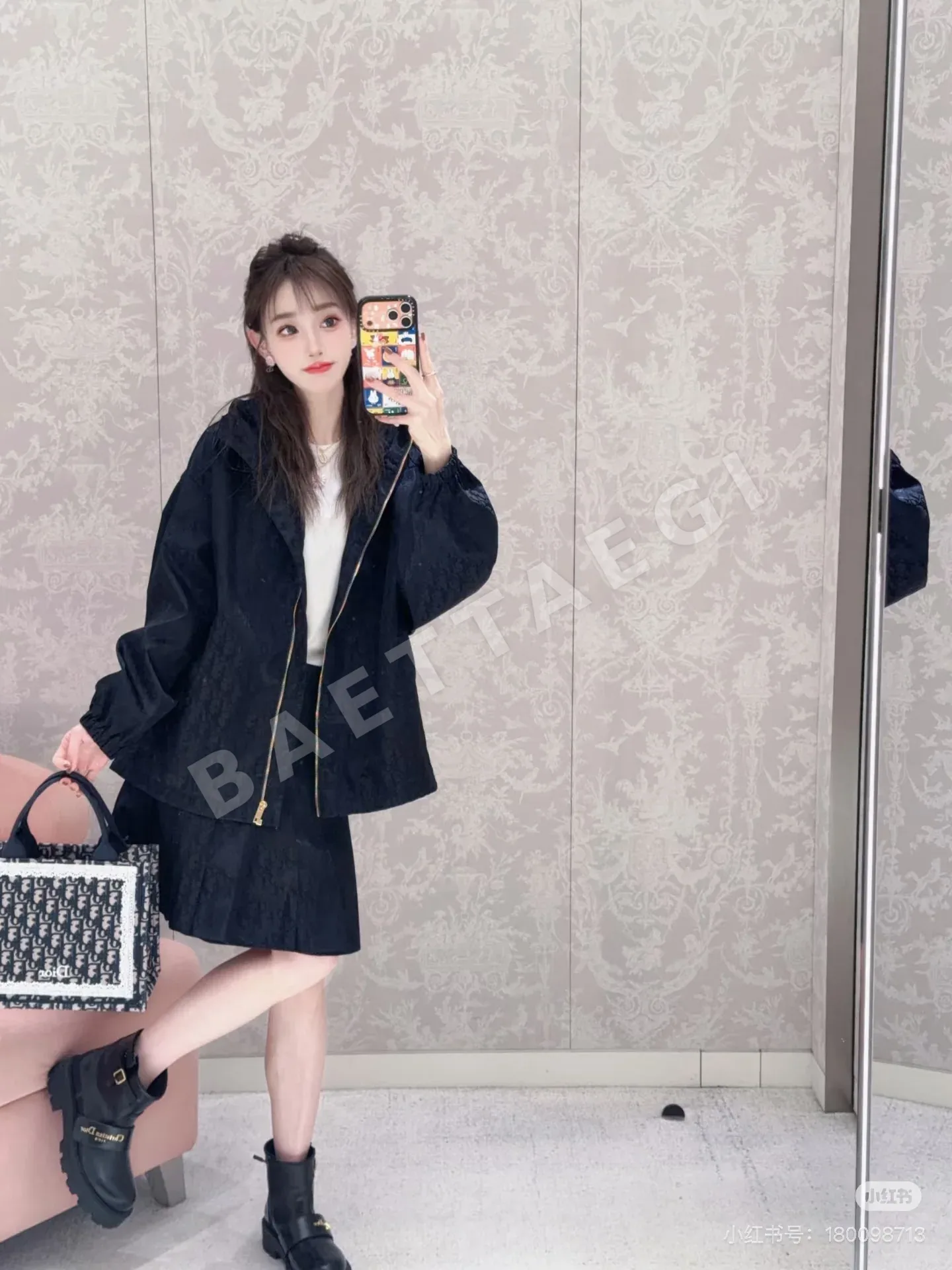 디올 그린 모노그램 자카드 윈드브레이커 자켓 상세 이미지 6