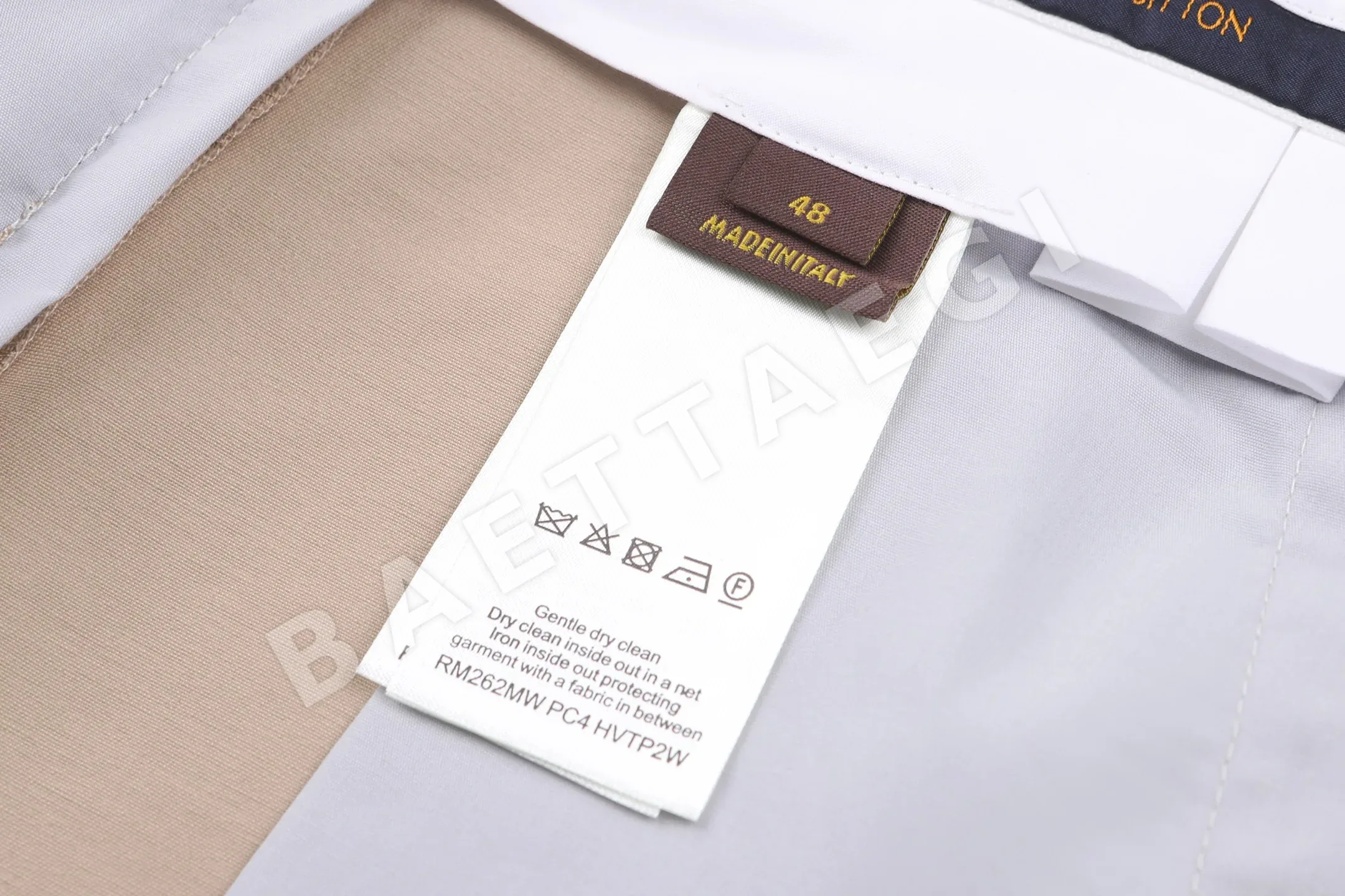 루이비통 가죽 로고 실크 코튼 바지 상세 이미지 12