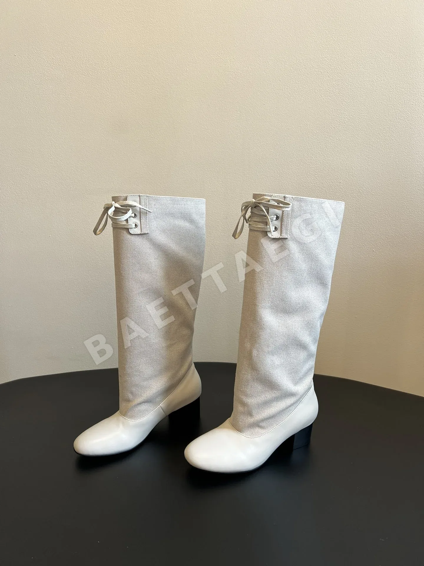팔로마울 팔로마 울 패치워크 레이스업 로우힐 부츠 상세 이미지 2