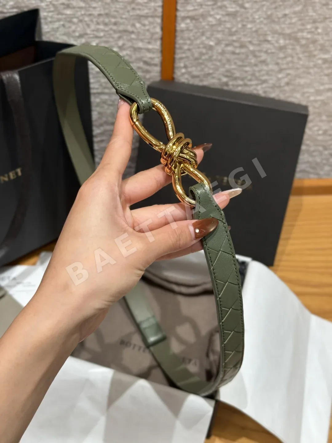 보테가베네타 인트레차토 소가죽 벨트 상세 이미지 4