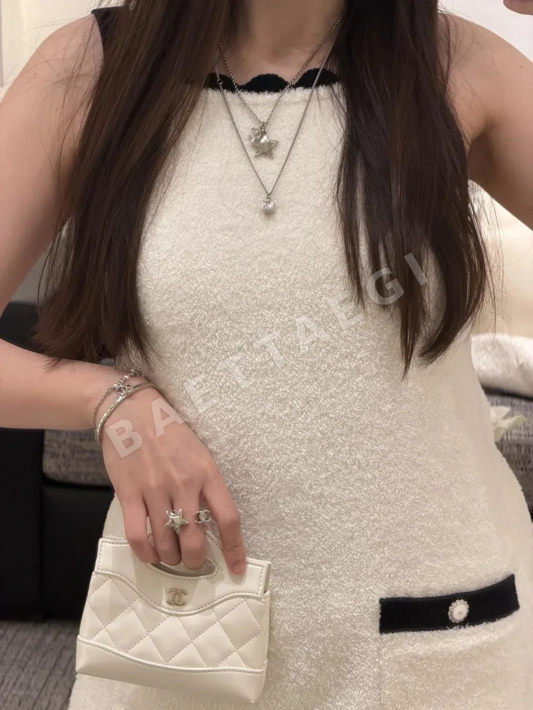 샤넬 파이브 포인티드 스타 더블 C 목걸이 상세 이미지 3