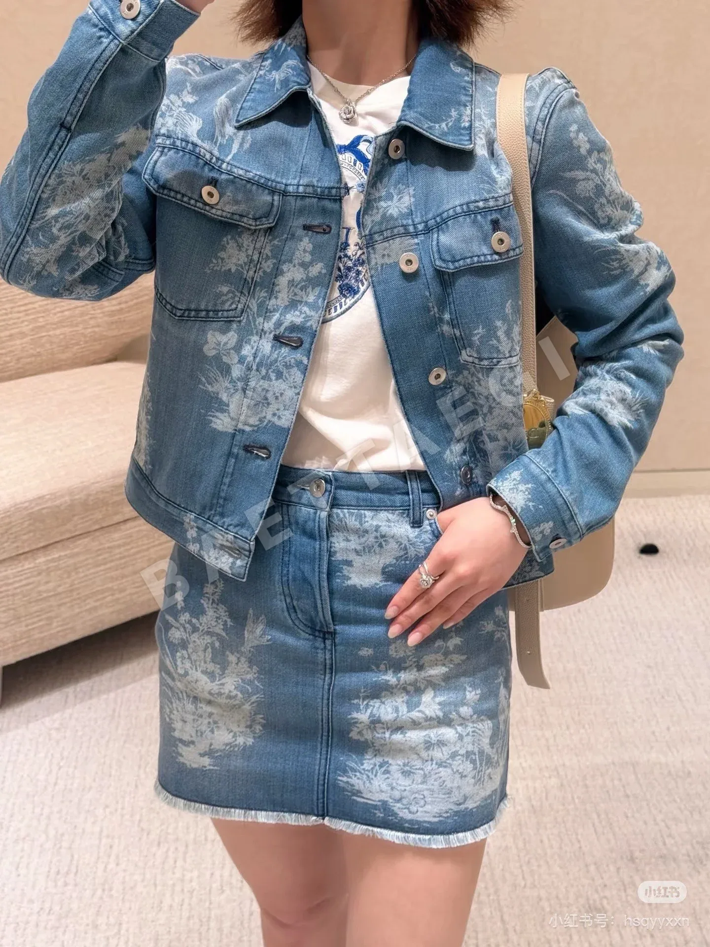 디올 레이저 프린트 데님 스커트 상세 이미지 1