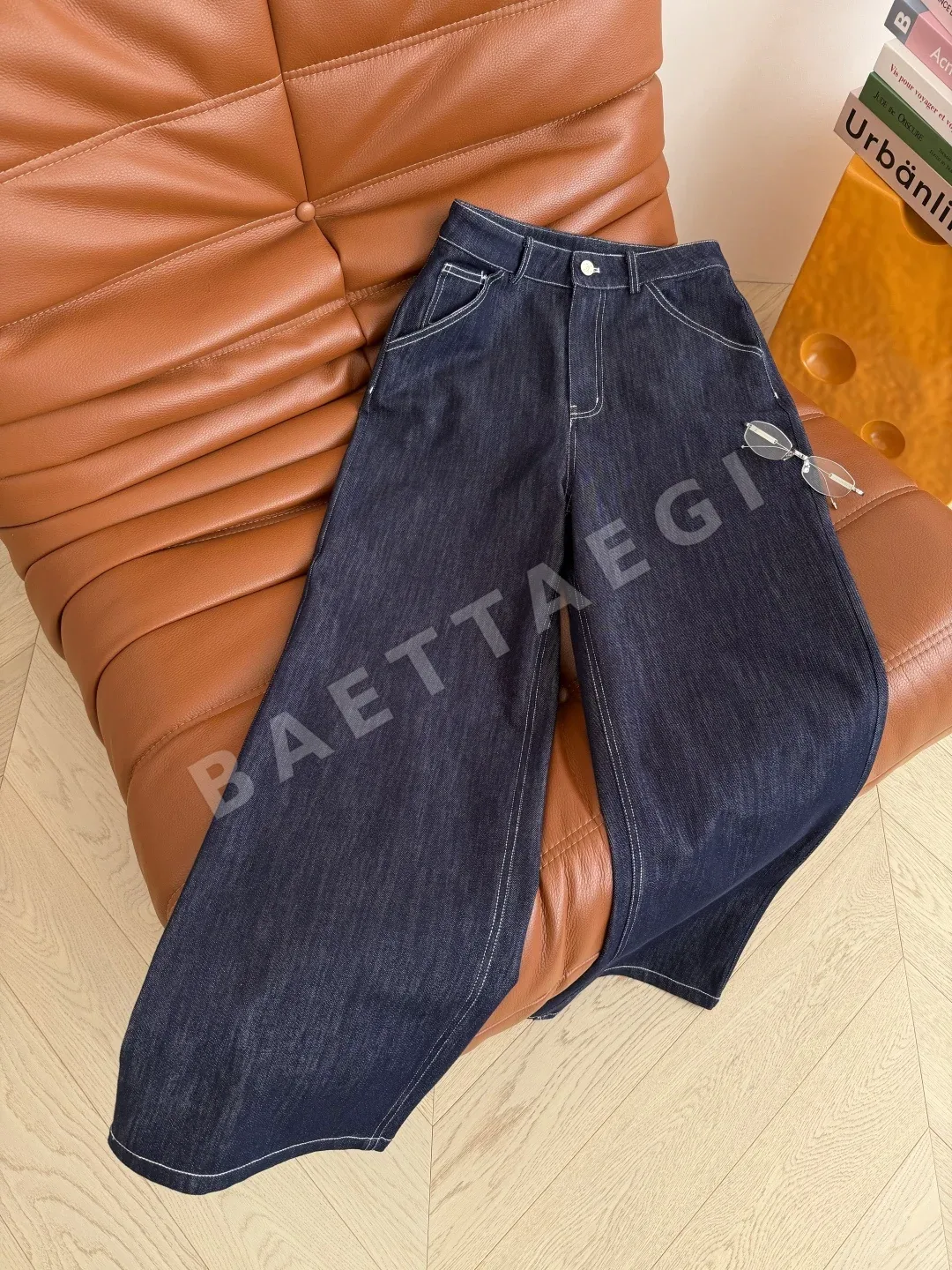 샤넬 더블 C 장식 3D 핸드메이드 청바지 상세 이미지 3