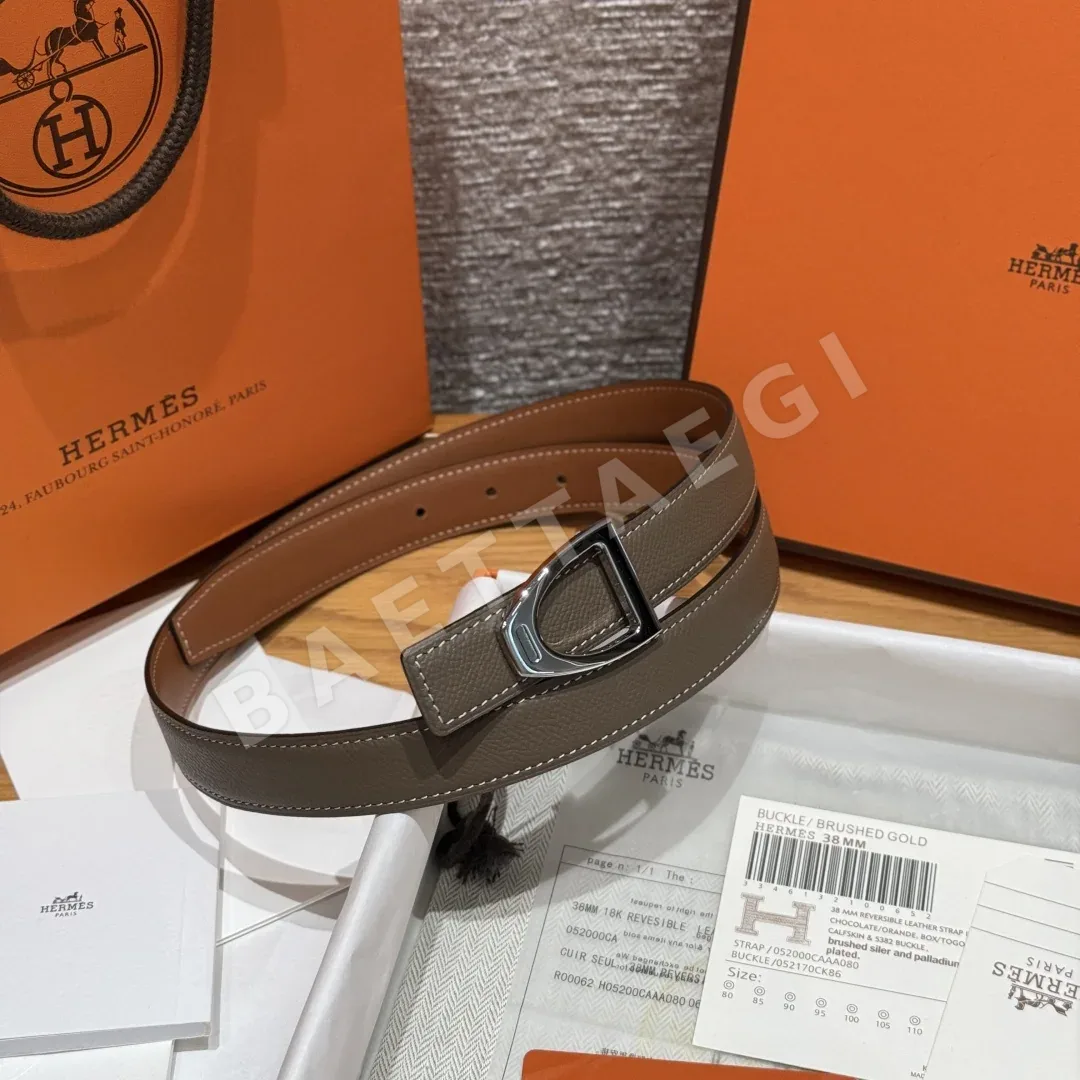에르메스 카바리에르 양면 가죽 벨트 24mm 상세 이미지 2